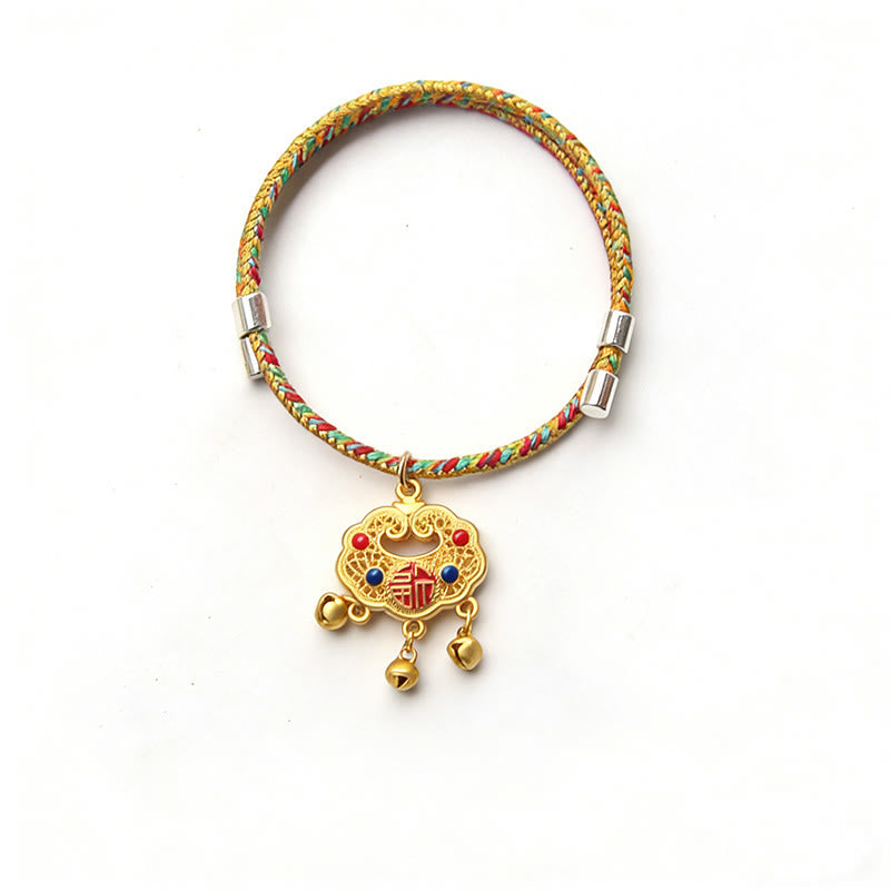 Wear FengShui Handmade String Alloy Luck Blessings Adjustable Cats Small Dogs Pet Collar