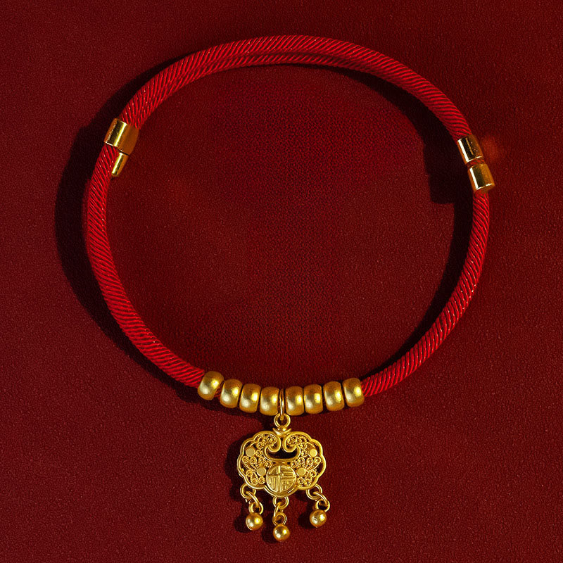Wear FengShui Red String Bead Protection Adjustable Cats Small Dogs Pet Collar
