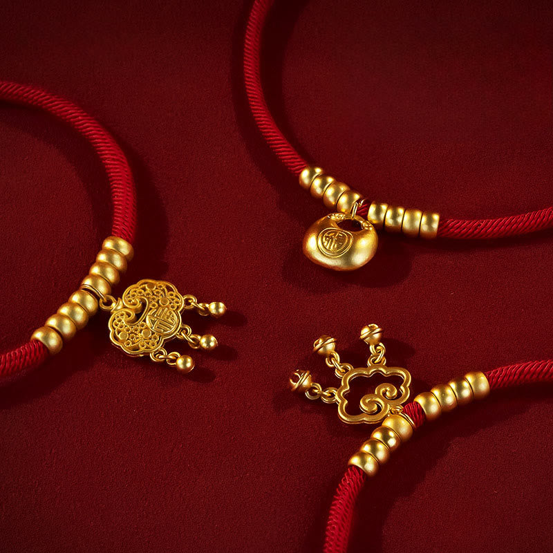 Wear FengShui Red String Bead Protection Adjustable Cats Small Dogs Pet Collar