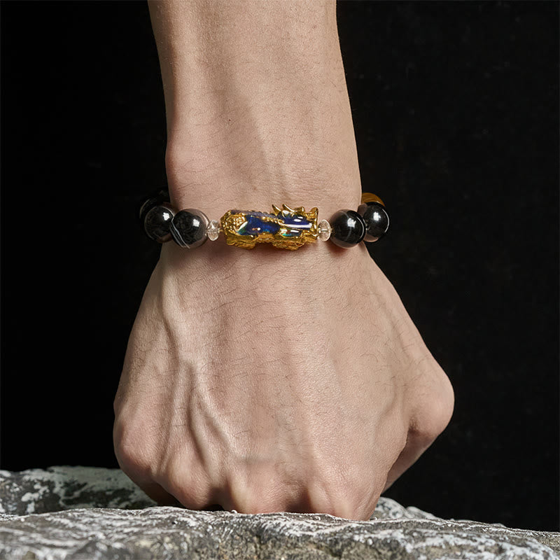 Wear FengShui Sardonyx Beads Five Elements Change Color Pi Xiu Positive Bracelet