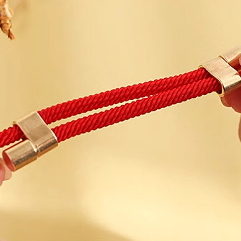Wear FengShui Metal Pendant Red String Peace Joy Blessing Protection Adjustable Cats Small Dogs Pet Collar