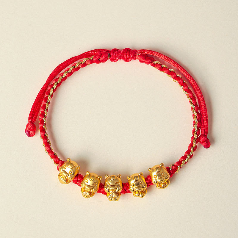 Buddha Stones Fu Character 999 Sterling Silver Year Of The Horse Prosperity Red String Bracelet
