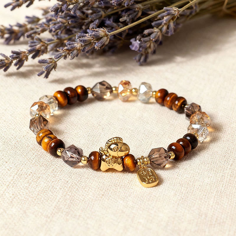 Wear FengShui Tiger Eye Ice Obsidian Pearl Year Of The Horse Lucky Fortune Prosperity Bracelet