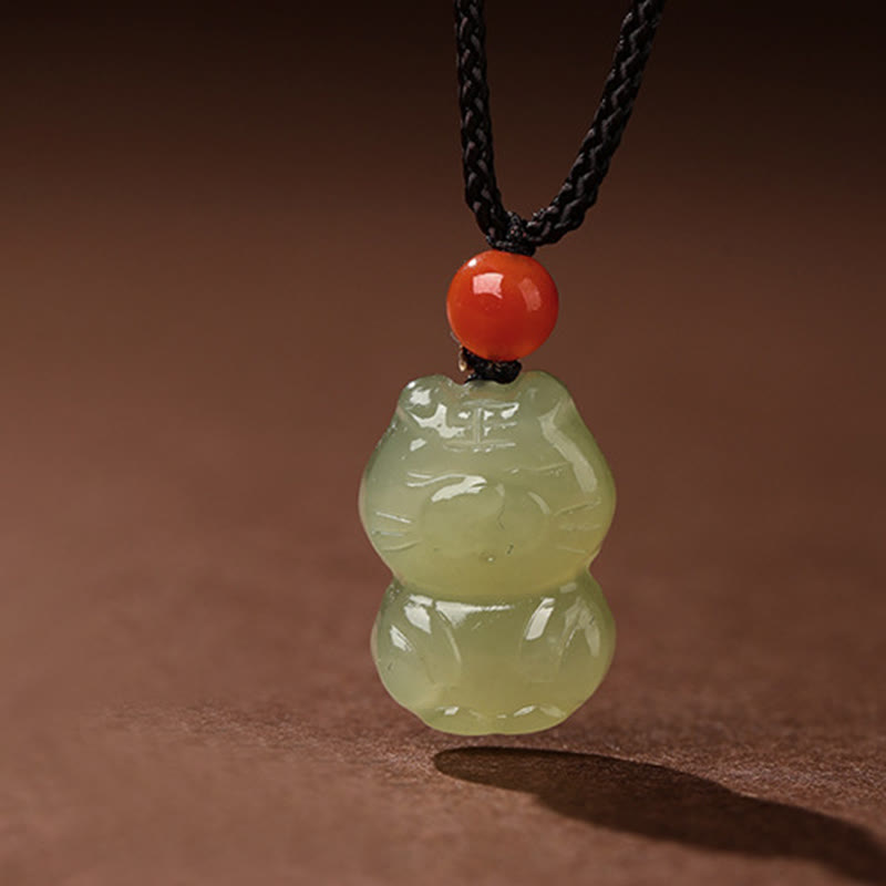 Wear FengShui Chinese Zodiac Year Of The Horse Jade South Red Agate Prosperity Necklace Pendants