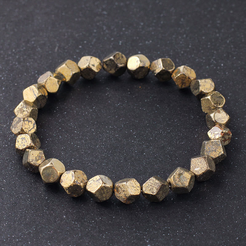 Wear FengShui Irregular Beads Pyrite Protection Confidence Bracelet