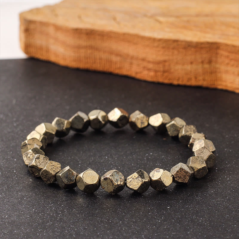 Wear FengShui Irregular Beads Pyrite Protection Confidence Bracelet