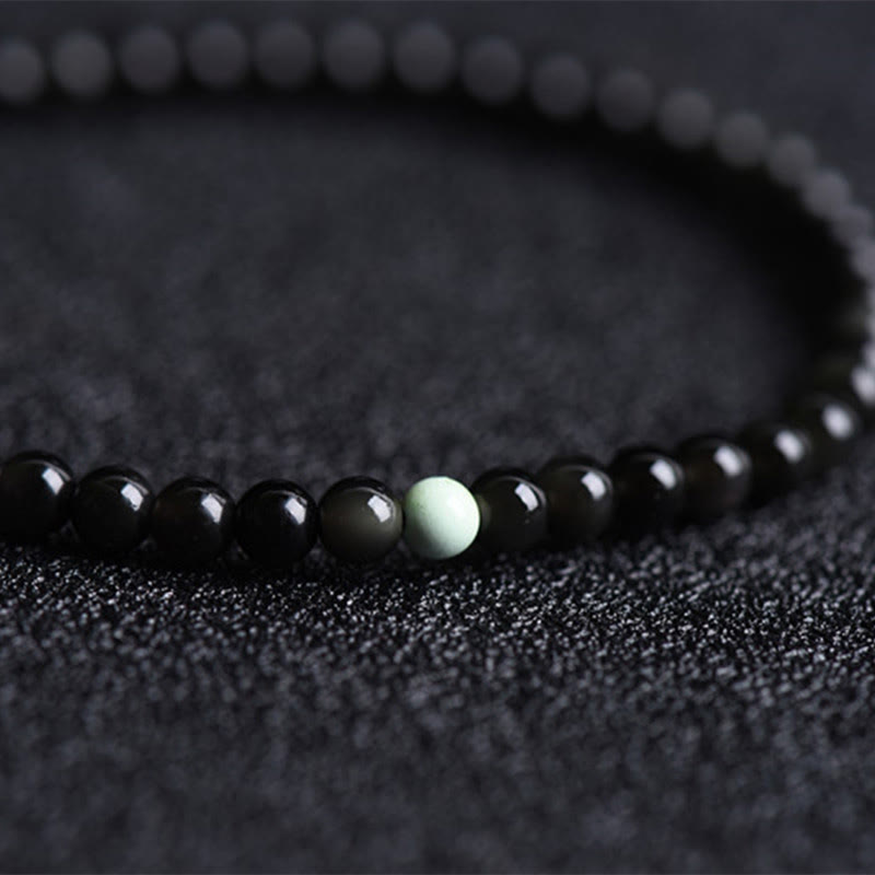 Wear FengShui Black Obsidian Turquoise Strength Fulfilment Bracelet