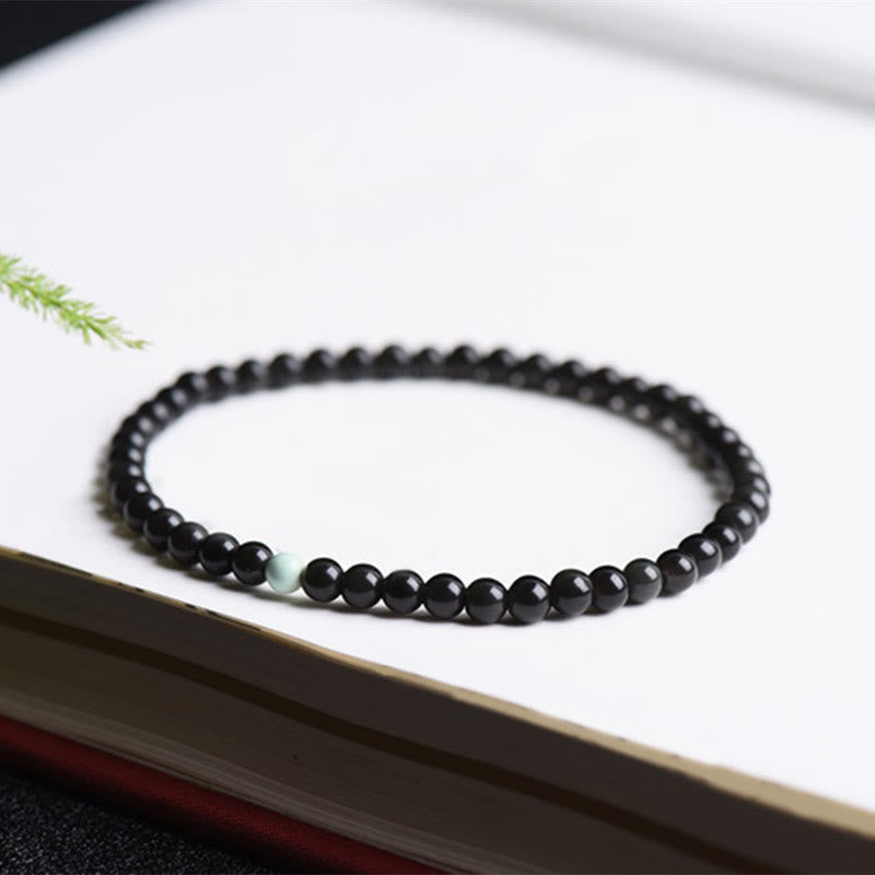 Wear FengShui Black Obsidian Turquoise Strength Fulfilment Bracelet