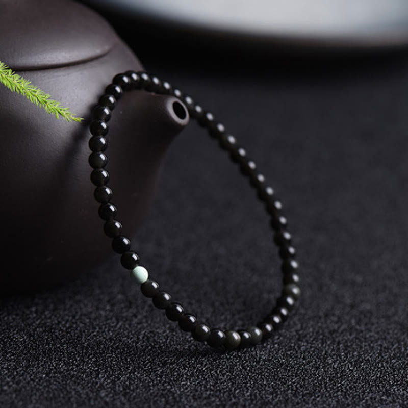 Wear FengShui Black Obsidian Turquoise Strength Fulfilment Bracelet