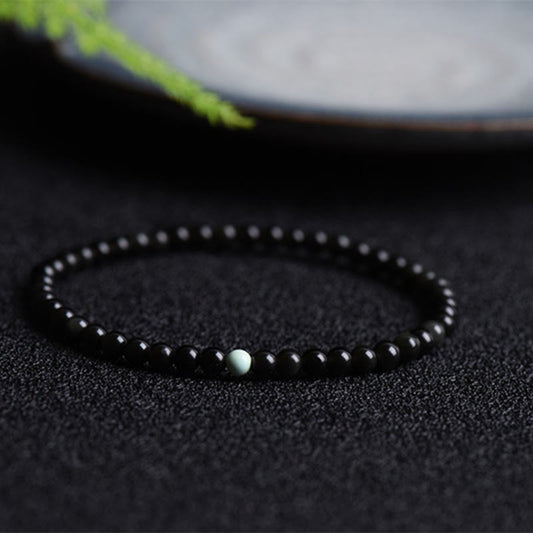 Wear FengShui Black Obsidian Turquoise Strength Fulfilment Bracelet