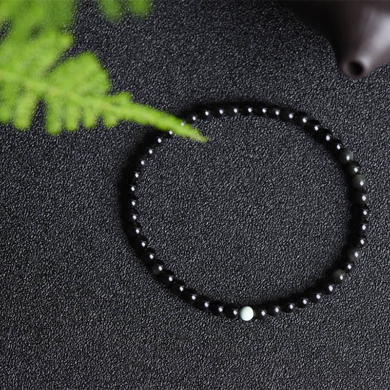 Wear FengShui Black Obsidian Turquoise Strength Fulfilment Bracelet