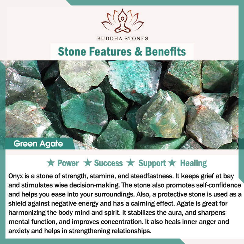 Wear FengShui Peace Buckle Green Agate Power Support Tibet Mala