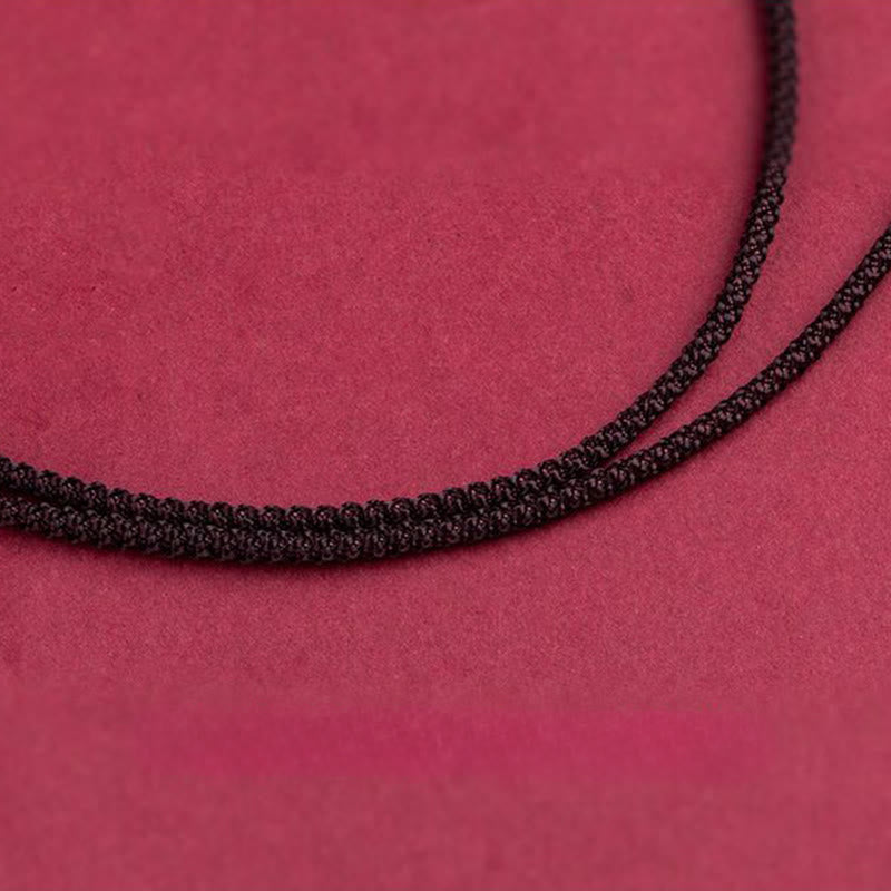 Wear FengShui Year Of The Horse Chinese Zodiac Engraved Design Cinnabar Blessing Rope Necklace Pendants