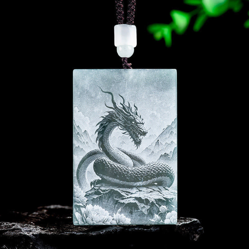 Wear FengShui Year Of The Horse Chinese Zodiac Engraving Jade Abundance Necklace Pendants