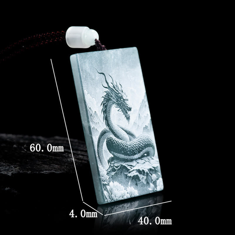 Wear FengShui Year Of The Horse Chinese Zodiac Engraving Jade Abundance Necklace Pendants