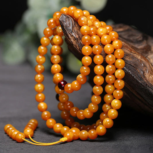 Wear FengShui Tibetan Amber Round Bead Mala