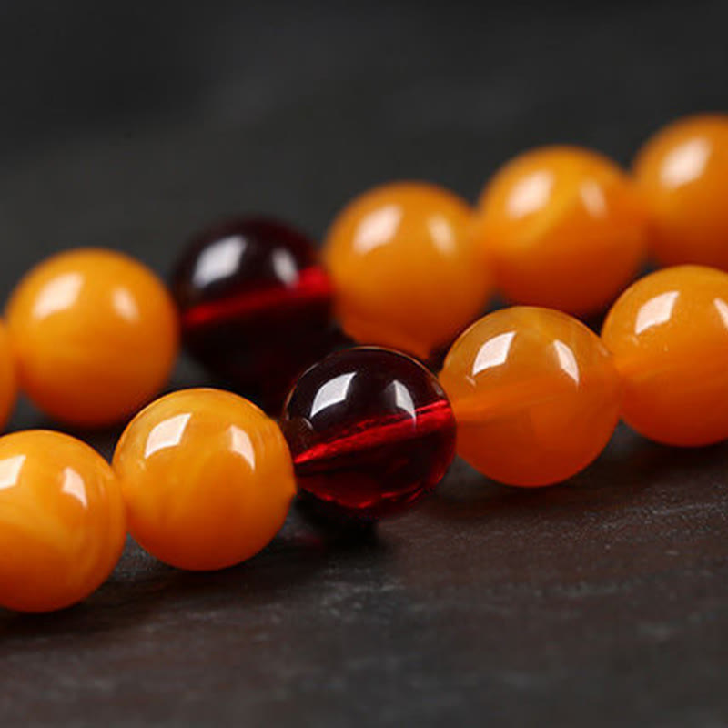 Wear FengShui Tibetan Amber Round Bead Mala