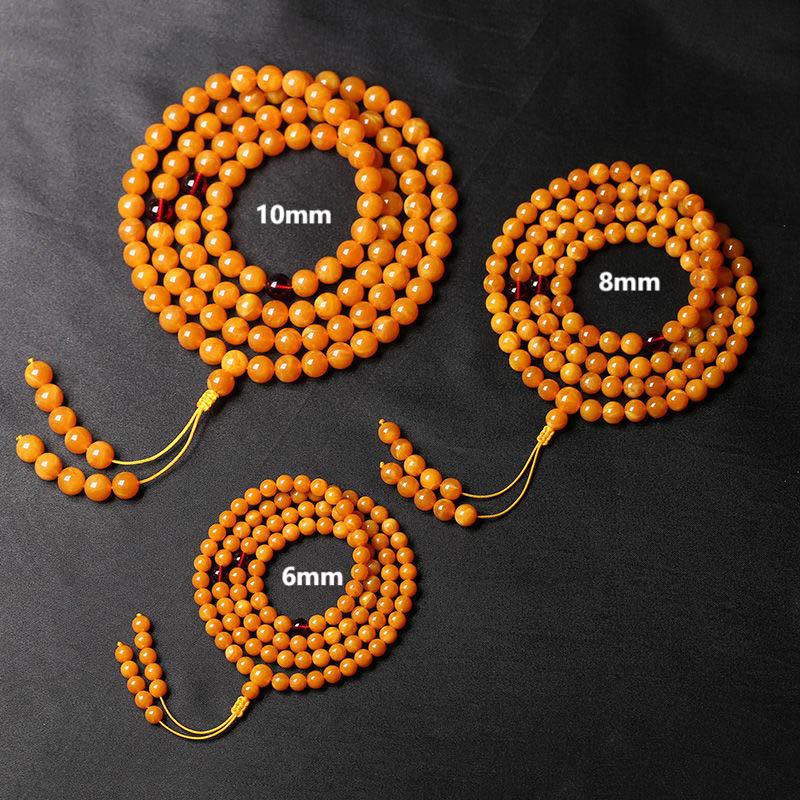 Wear FengShui Tibetan Amber Round Bead Mala