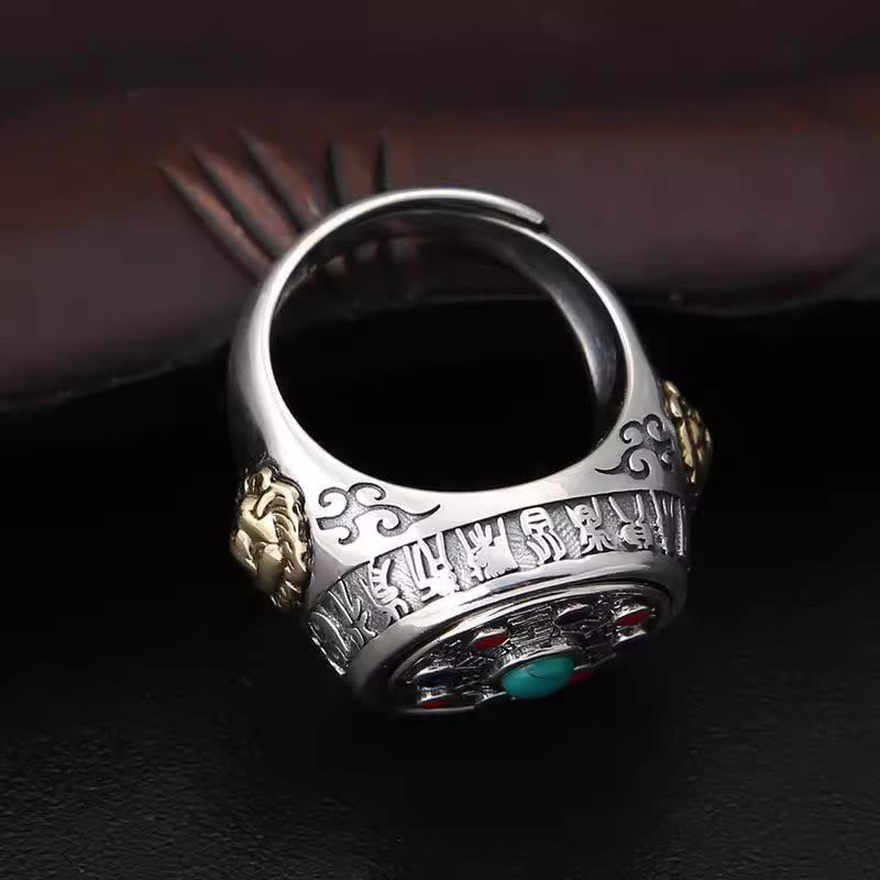 Wear FengShui Copper Bagua Copper Coins Wealth Rotatable Adjustable Ring