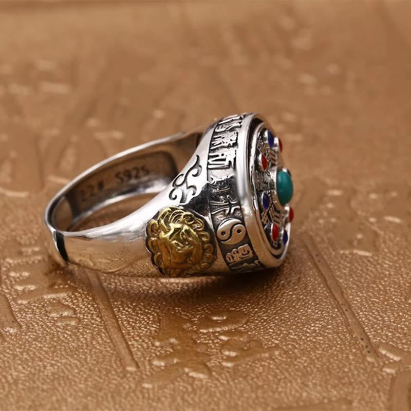 Wear FengShui Copper Bagua Copper Coins Wealth Rotatable Adjustable Ring