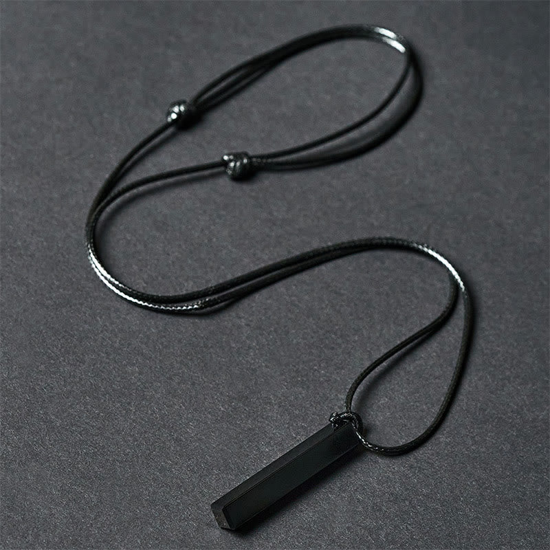 Wear FengShui Black Obsidian Blue Sandstone Transformation Necklace Pendant