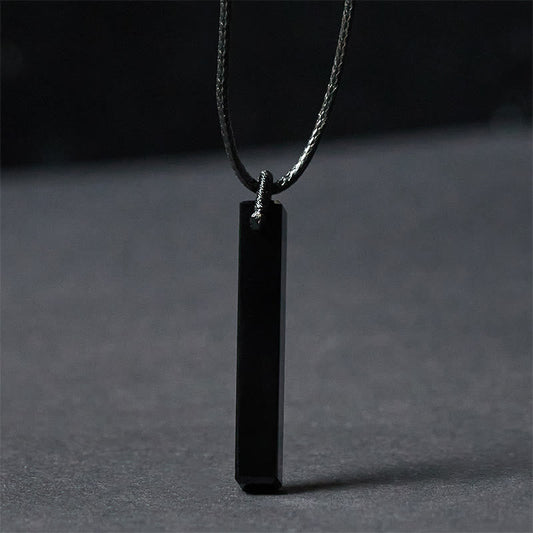 Wear FengShui Black Obsidian Blue Sandstone Transformation Necklace Pendant
