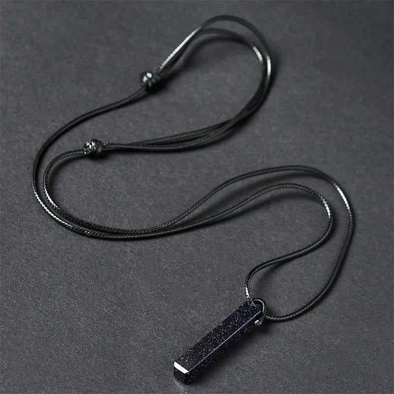 Wear FengShui Black Obsidian Blue Sandstone Transformation Necklace Pendant