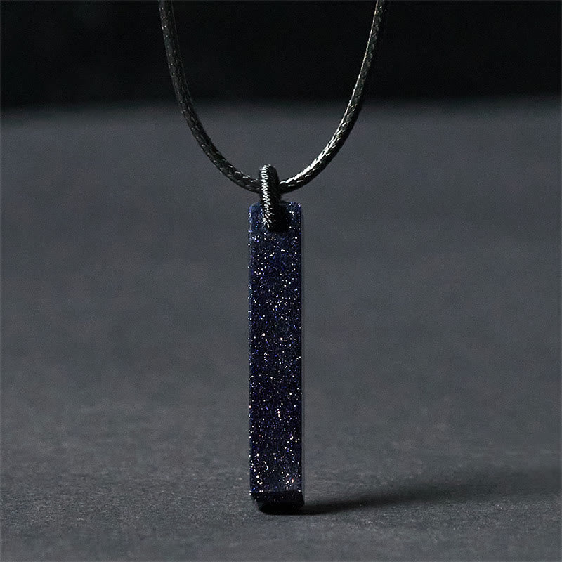 Wear FengShui Black Obsidian Blue Sandstone Transformation Necklace Pendant