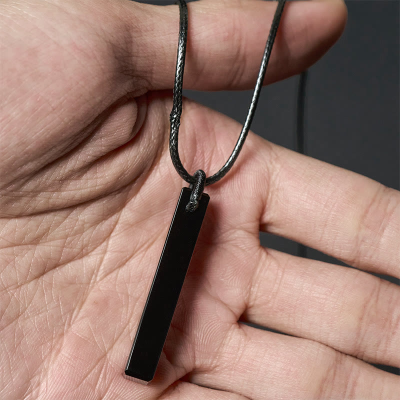 Wear FengShui Black Obsidian Blue Sandstone Transformation Necklace Pendant
