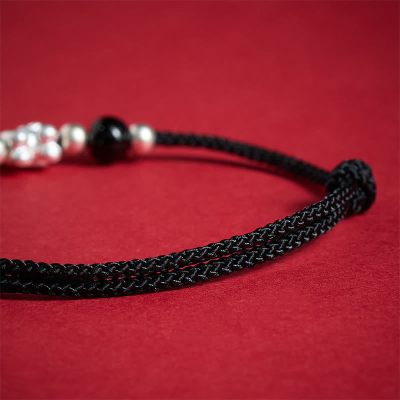 Wear FengShui 999 Sterling Silver Red Agate Year Of The Horse Prosperity String Bracelet