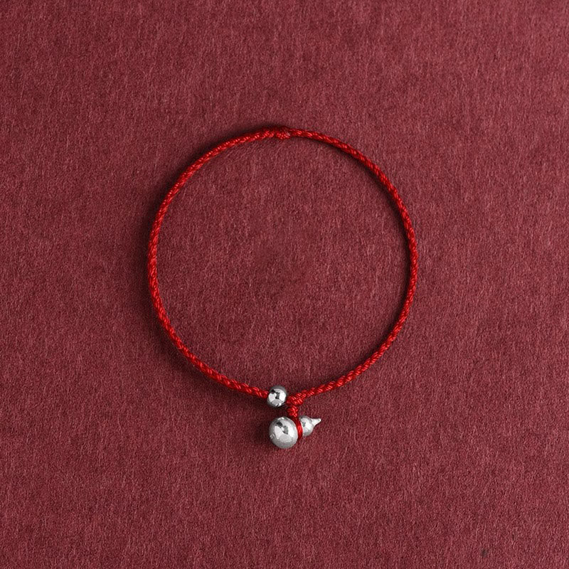 Wear FengShui 925 Sterling Silver Gourd Lucky Fortune Charm String Connection Bracelet