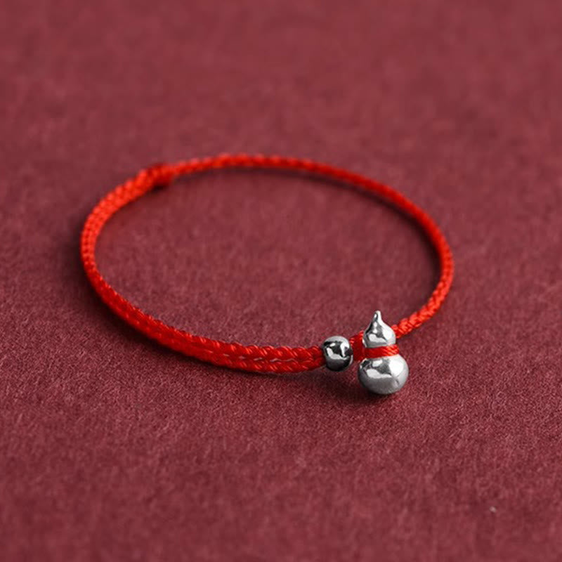 Wear FengShui 925 Sterling Silver Gourd Lucky Fortune Charm String Connection Bracelet