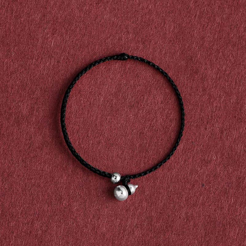 Wear FengShui 925 Sterling Silver Gourd Lucky Fortune Charm String Connection Bracelet