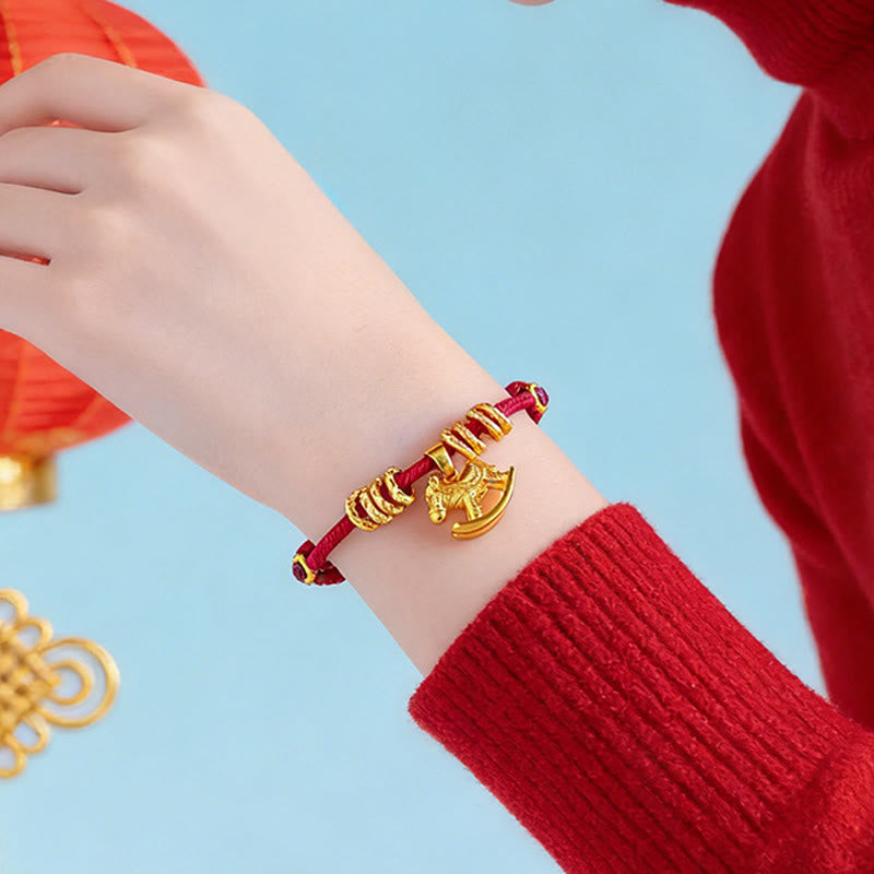 Wear FengShui Year Of The Horse Simple Horse Circle Charm Rope Faith Bracelet