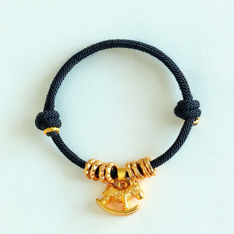 Wear FengShui Year Of The Horse Simple Horse Circle Charm Rope Faith Bracelet