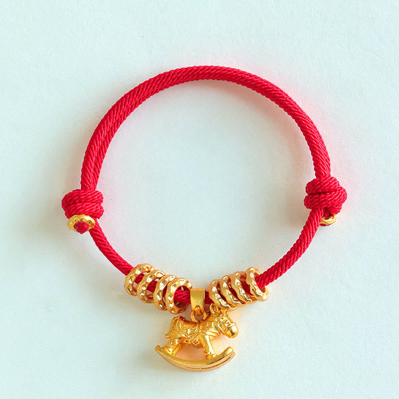 Wear FengShui Year Of The Horse Simple Horse Circle Charm Rope Faith Bracelet