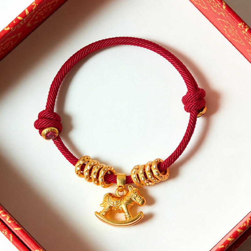 Wear FengShui Year Of The Horse Simple Horse Circle Charm Rope Faith Bracelet