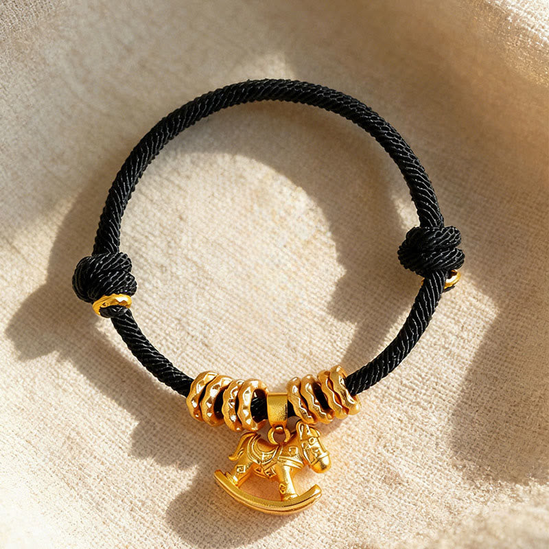 Wear FengShui Year Of The Horse Simple Horse Circle Charm Rope Faith Bracelet