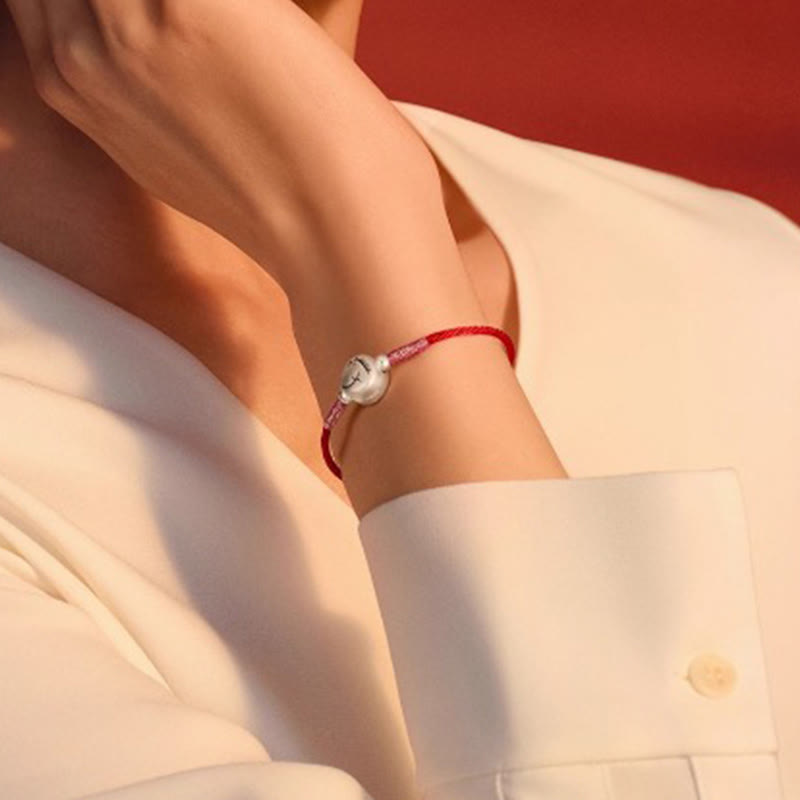 Wear FengShui Year of the Horse 999 Sterling Silver Red String Luck Bracelet