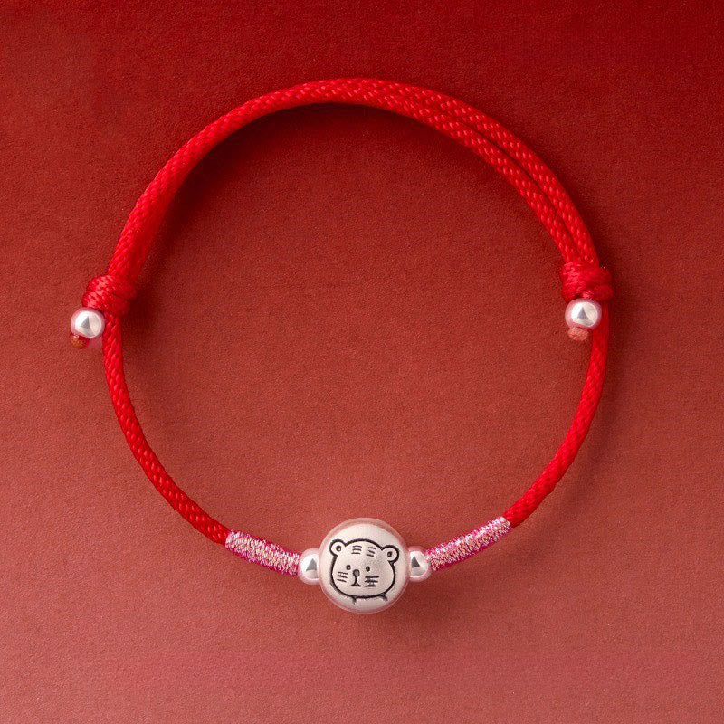 Wear FengShui Year of the Horse 999 Sterling Silver Red String Luck Bracelet
