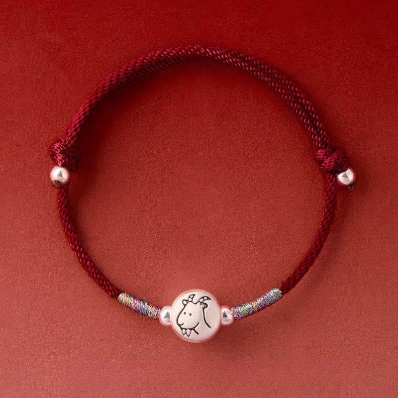 Wear FengShui Year of the Horse 999 Sterling Silver Red String Luck Bracelet