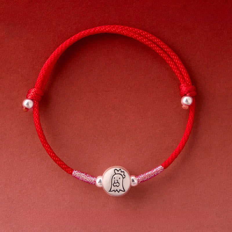 Wear FengShui Year of the Horse 999 Sterling Silver Red String Luck Bracelet