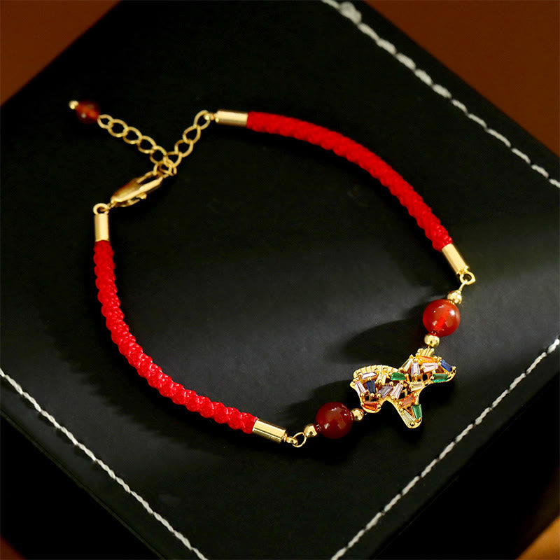 Wear FengShui Year Of The Horse Copper Red Agate Balance Bracelet
