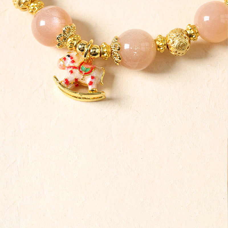 Wear FengShui Year Of The Horse South Red Agate Sun Stone Tourmaline Success Bracelet