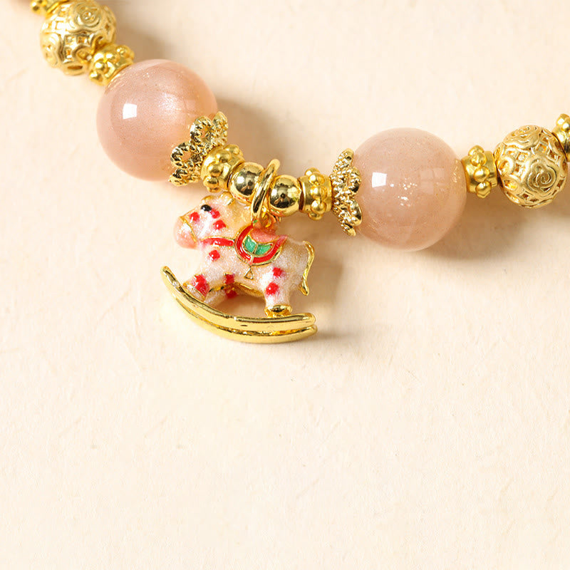 Wear FengShui Year Of The Horse South Red Agate Sun Stone Tourmaline Success Bracelet