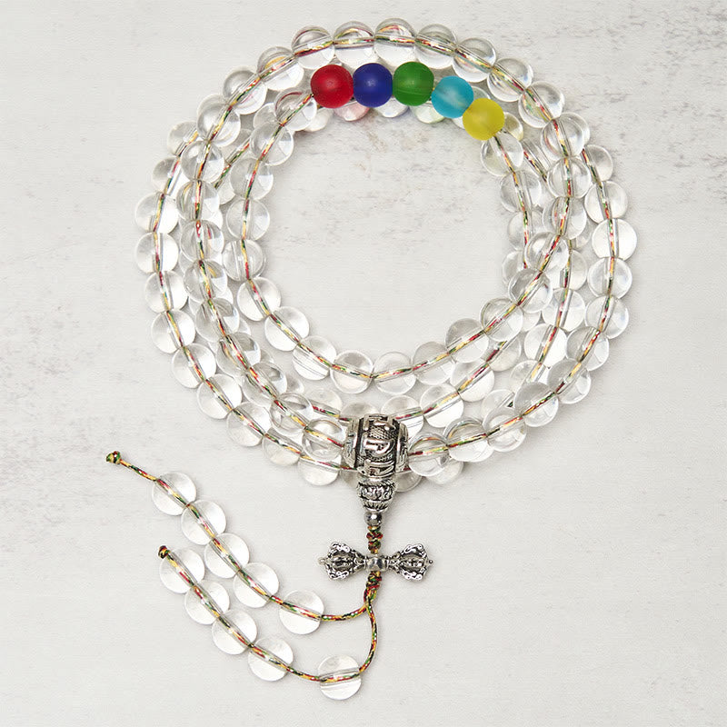 Wear FengShui Vajra Charm Liuli 108 Beads Spiritual Power Strength Mala