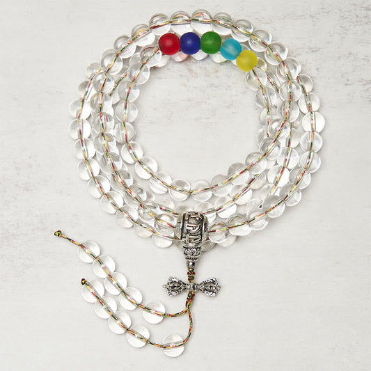 Wear FengShui Vajra Charm Liuli 108 Beads Spiritual Power Strength Mala