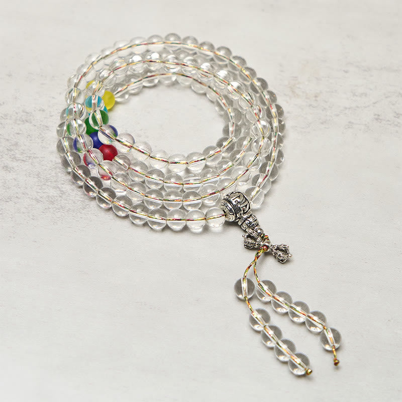 Wear FengShui Vajra Charm Liuli 108 Beads Spiritual Power Strength Mala