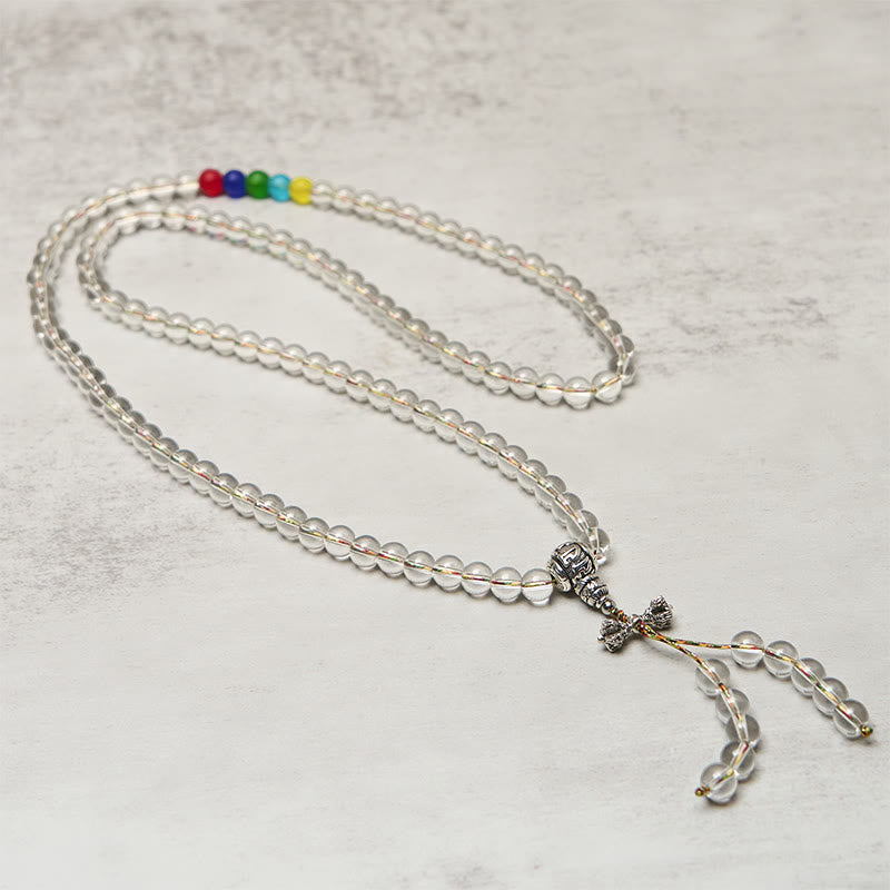 Wear FengShui Vajra Charm Liuli 108 Beads Spiritual Power Strength Mala