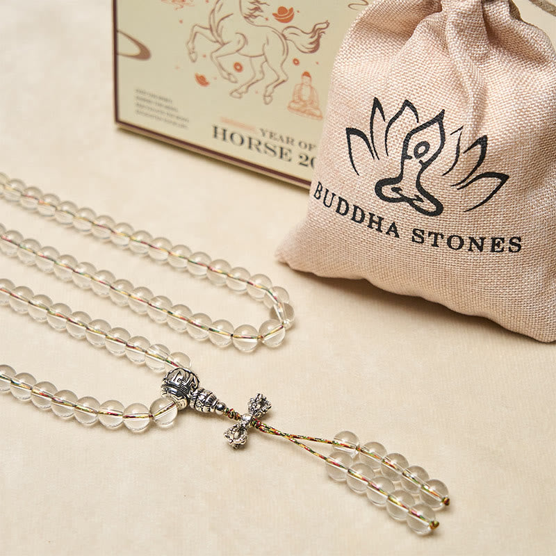 Wear FengShui Vajra Charm Liuli 108 Beads Spiritual Power Strength Mala